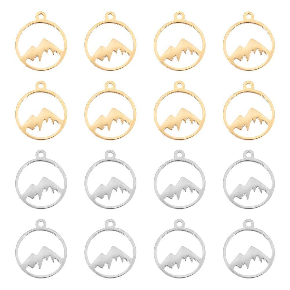9927 24pcs Mountain Charms in 2 Colors Mountain Range Gifts Hollow Charm